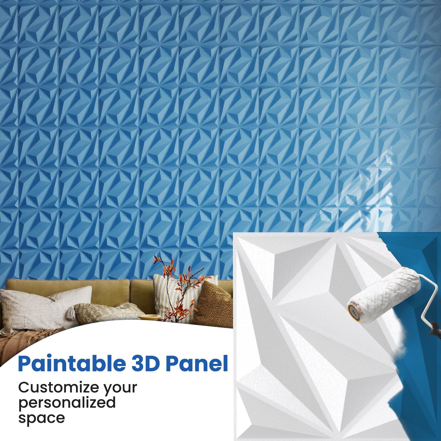 50-Pack 3D Wall Panel with Included Stickers