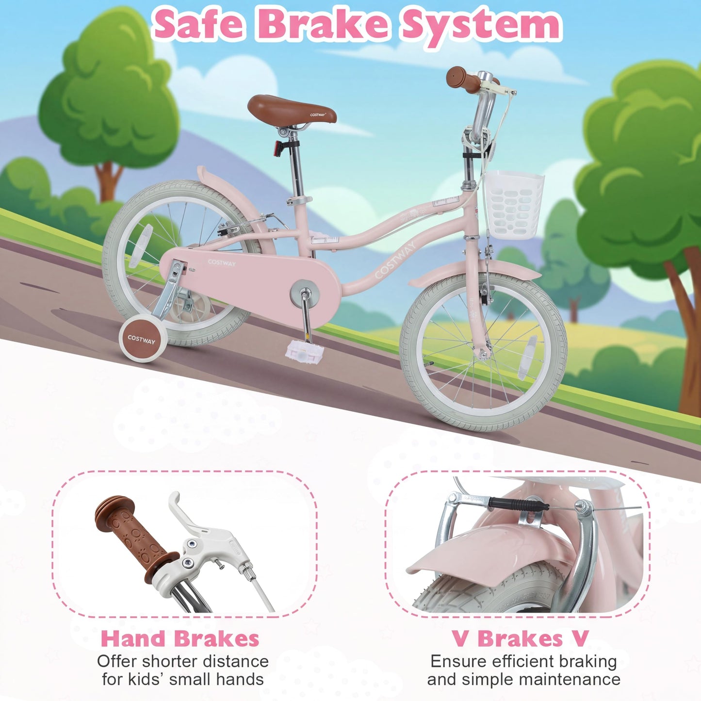 Kids Bike, Children's Training Bicycle | Toddler Bike with Height Adjustable Handlebar & Seat