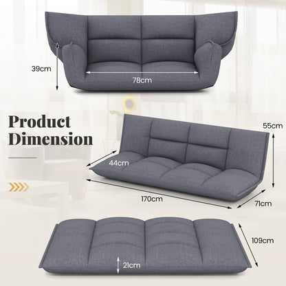 Floor Sofa Chair with 5-Postion Adjustable Backrest and Armrests