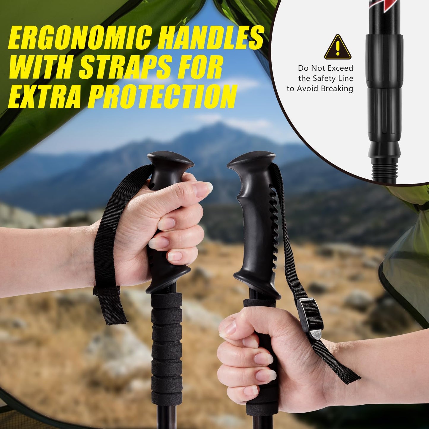 Hiking Pole Aluminum Trekking Pole Walking Pole Adjustable 65-135 cm