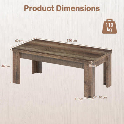 120 cm Farmhouse Coffee Table with Spacious Tabletop