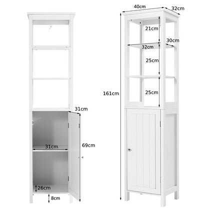 Freestanding Floor Cabinet with 3-Position Middle Panel and Anti-Toppling Mechanism