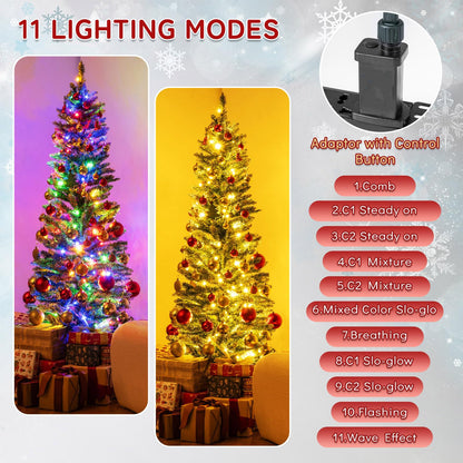 150/180cm Artificial Christmas Tree Pre-lit Xmas Tree with 150/250 Multi-color and Warm White Switchable LED Lights