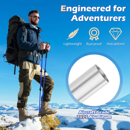 Retractable Hiking Poles Pair of 2 with EVA and Natural Cork Grips