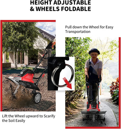 GiantexUK1200W/1500W Electric Tiller Lawn Soil Scarifier with 4/6 Tiller Blades