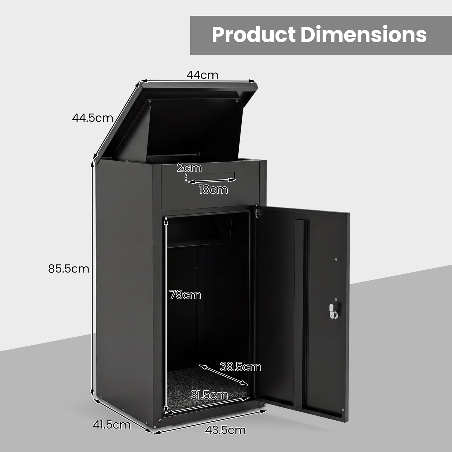 Lockable Package Delivery Box for Outside, Large Galvanized Steel Mailbox
