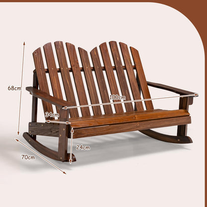 2 Person Outdoor Rocking Adirondack Chair Bench for Kids