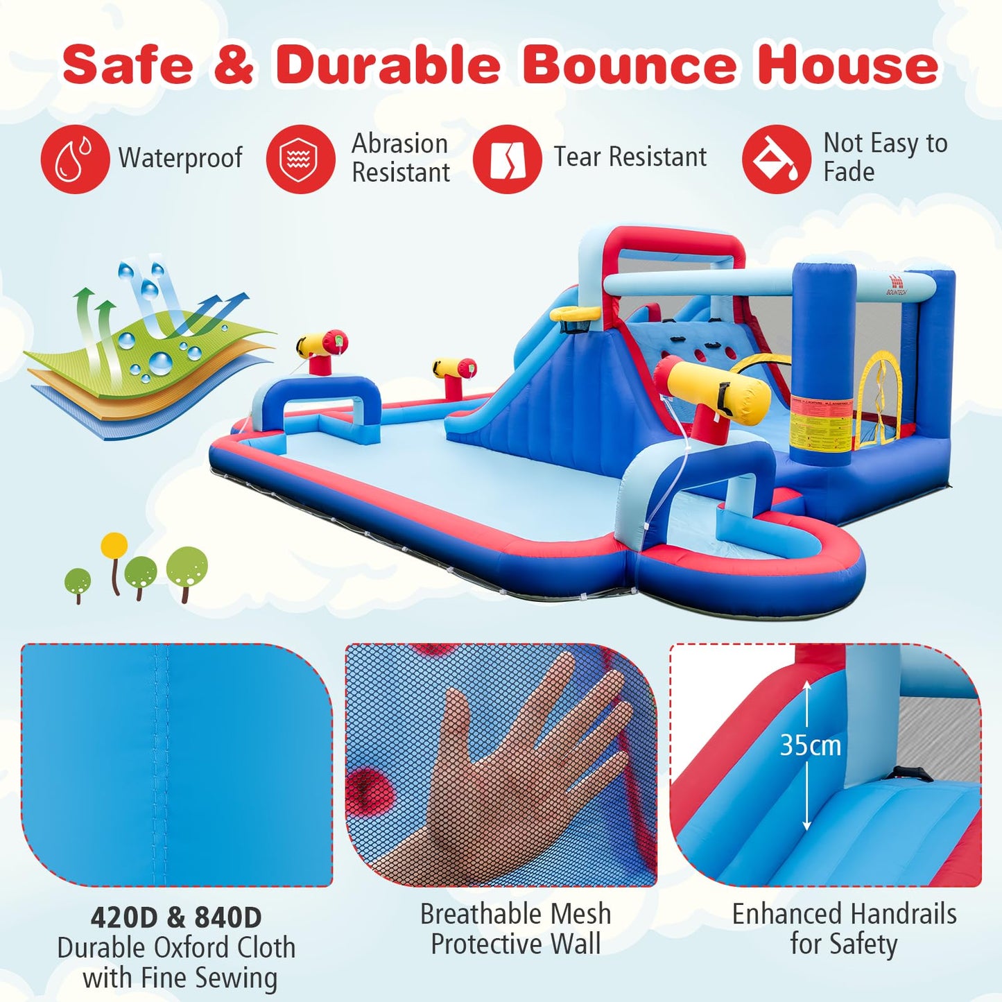 5 in 1 Mega Kids Bouncy Castle with Dual Slides