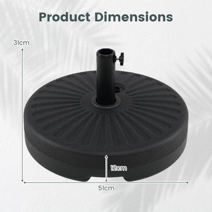 27KG Water and Sand Fillable Umbrella Stand with Built-in Handle