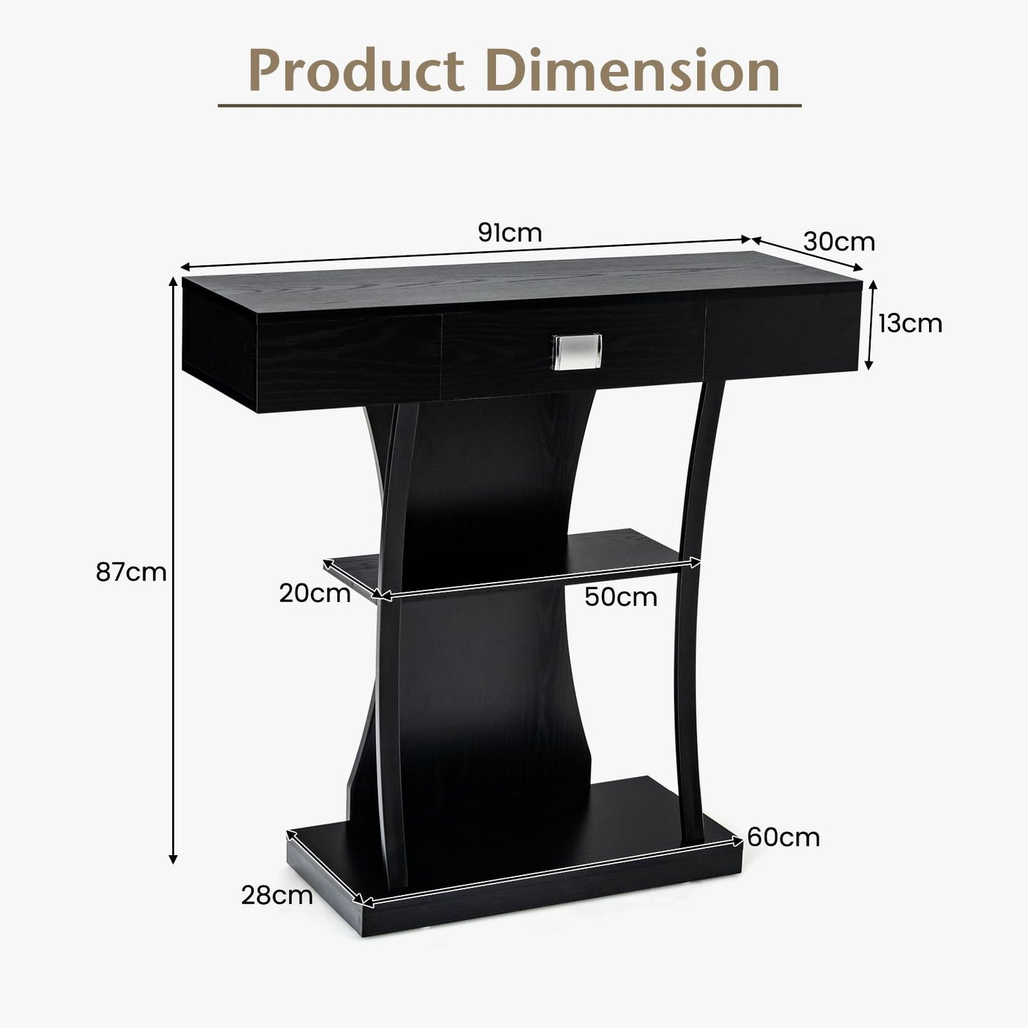 T-Shaped Console Table for Small Space