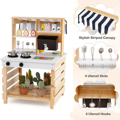 Outdoor Mud Kitchen for Kids with Removable Sink