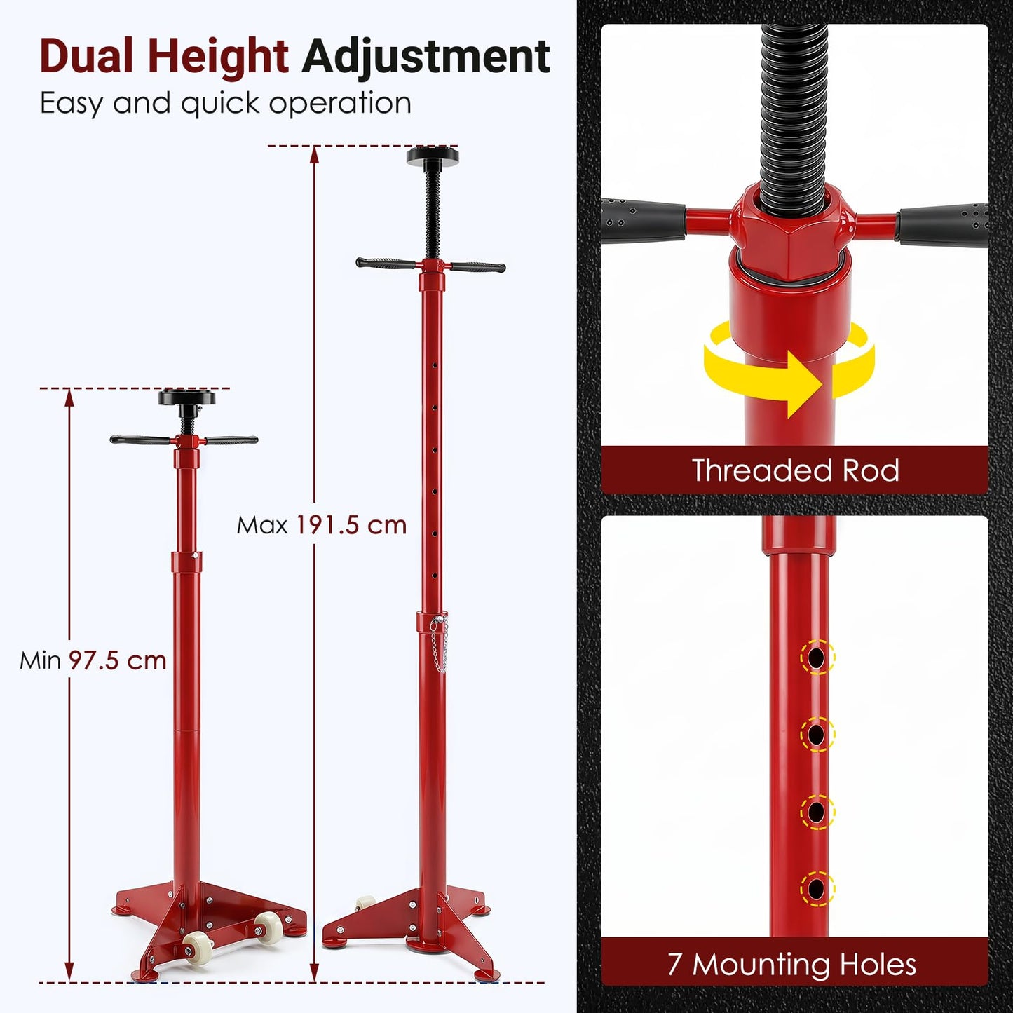 0.75 Ton Under Hoist Stand with Dual Height Adjustment