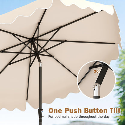 Garden Parasol, 8 Ribs Heavy-Duty Sun Shade Canopy