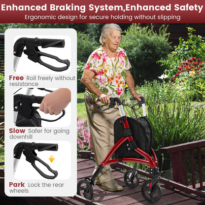 Walker for Seniors Foldable Rollator Walker with Lightweight Aluminum Frame