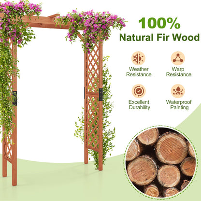 Wooden Garden Arch Entryway Trellis Pergola Arbour(152 x 80 x 215cm)
