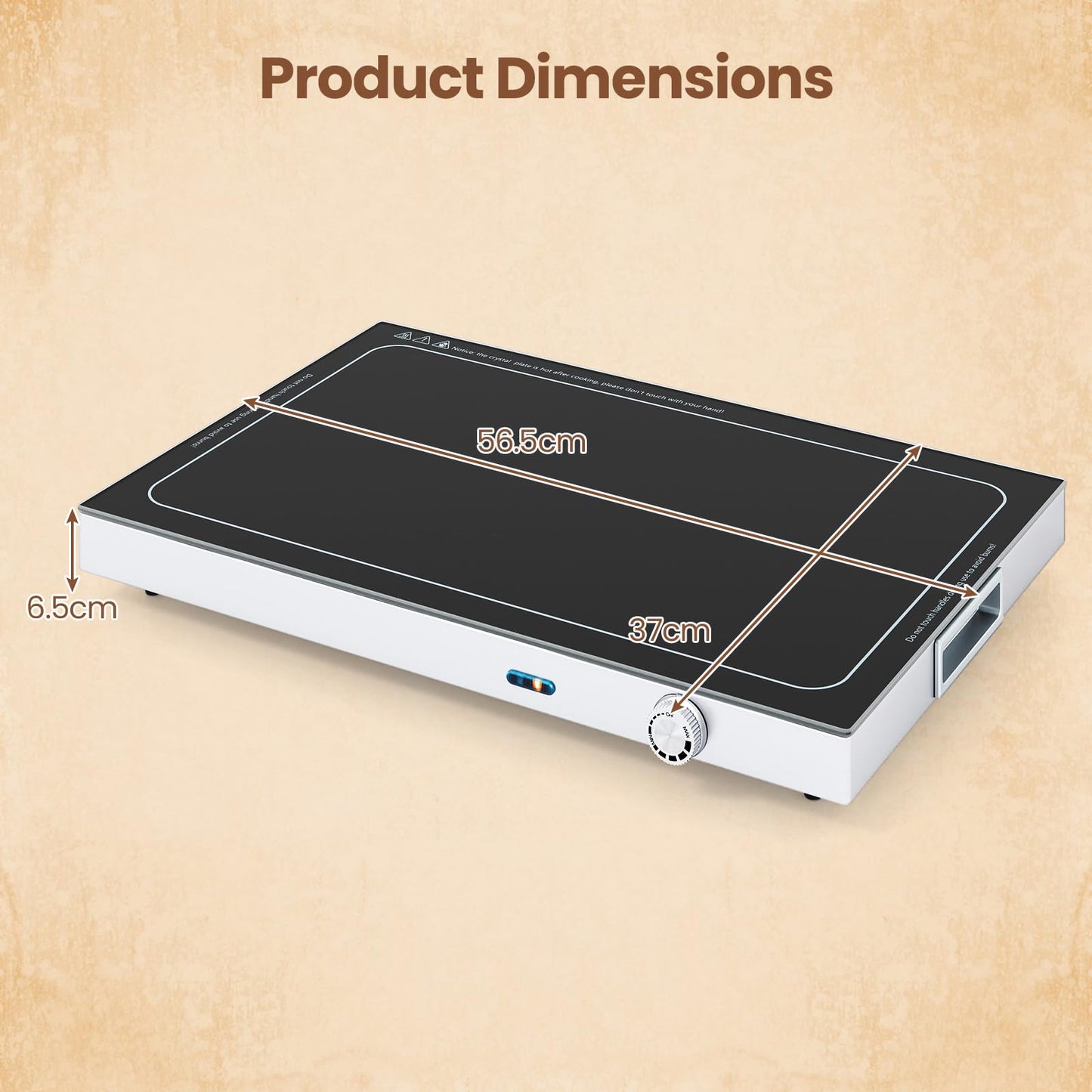 Electric WarmingTray with Adjustable Temperature