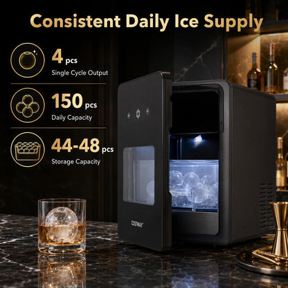 5 cm Ice Ball Maker with Self-Cleaning for Whiskey Cocktail Home Bar