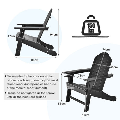 Weather Resistant Adirondack Chair with Built-in Cup Holder