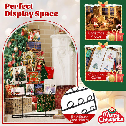 2 Pack Christmas Tree Photo Holder with 36 Round Clips
