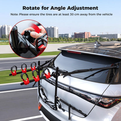 3-Bike Trunk Mount Bike Rack with Anti-Sway and Soft Padding