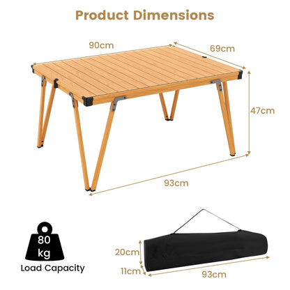 80kg Capacity Roll Up Portable Picnic Table with Storage Bag