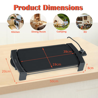Electric Teppanyaki Grill, 1600W/2150W BBQ Griddle with Nonstick Flat Cooking Surface