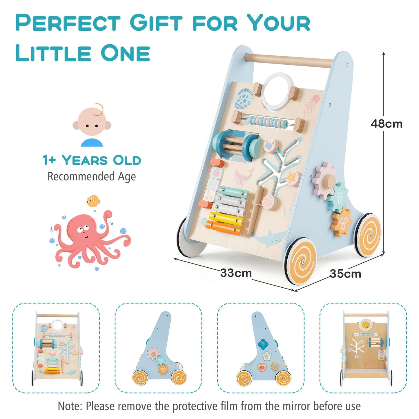 Push and Pull Learning Activity Center with Wheels