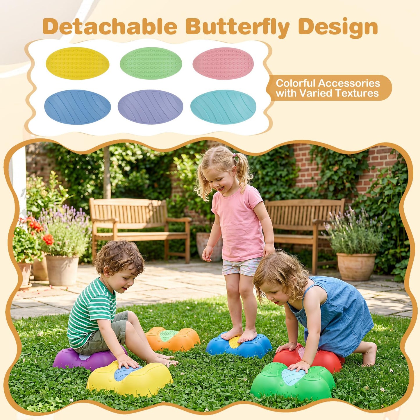 Kids Stepping Stones, Stackable Balance Blocks