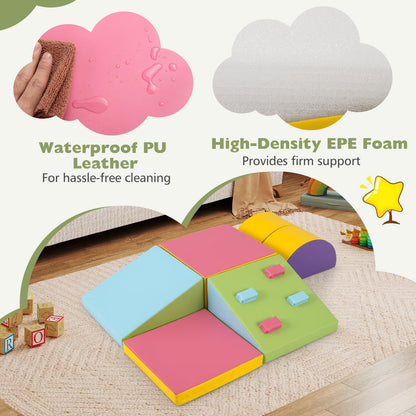 6 Piece Foam Climbing Toys for Toddlers with PU Leather Cover