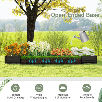 240 x 120 x 30 cm Metal Rectangular Raised Garden Bed with Open Bottom