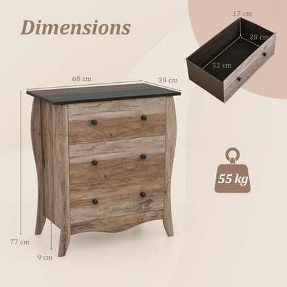 Closet Storage Organizer with 3 Folding Fabric Drawers and Anti-tipping Kit