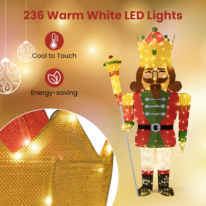 Lighted Nutcracker Soldier, Outdoor 3D Christmas Decoration with LED Lights