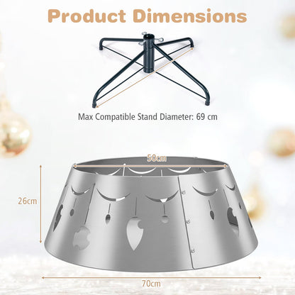 70cm Silver Metal Christmas Tree Collar