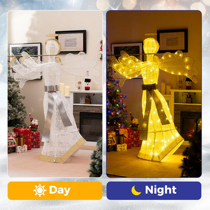 1.5 M Lighted Christmas Angel with 100 LED Lights and Zip Ties
