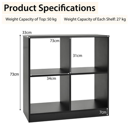 4-cube Wooden Storage Cabinet with Anti-Toppling Device
