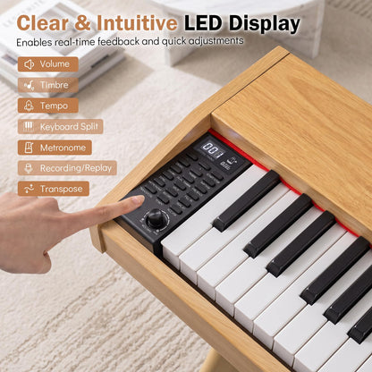 88-Key Digital Piano Keyboard, Semi-Weighted Keyboard
