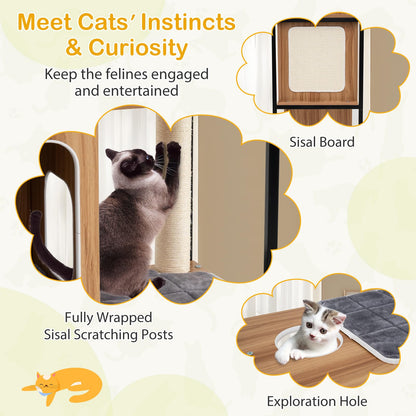 133cm Multi-level Cats Climbing Tower with Scratching Posts