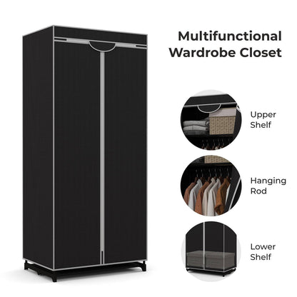 Portable Single Clothes Closet with Hanging Rail