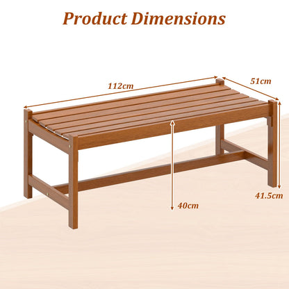 Wooden Garden Bench, 2 Seater Outdoor Bench with Slatted Curved Seat