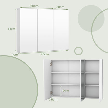 Frameless Bathroom Wall Mounted Medicine Cabinet with Mirror