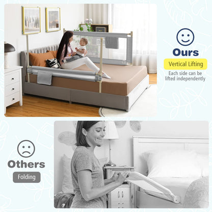 57’’ Extra Long, Height Adjustable & Foldable Baby Bed Rail