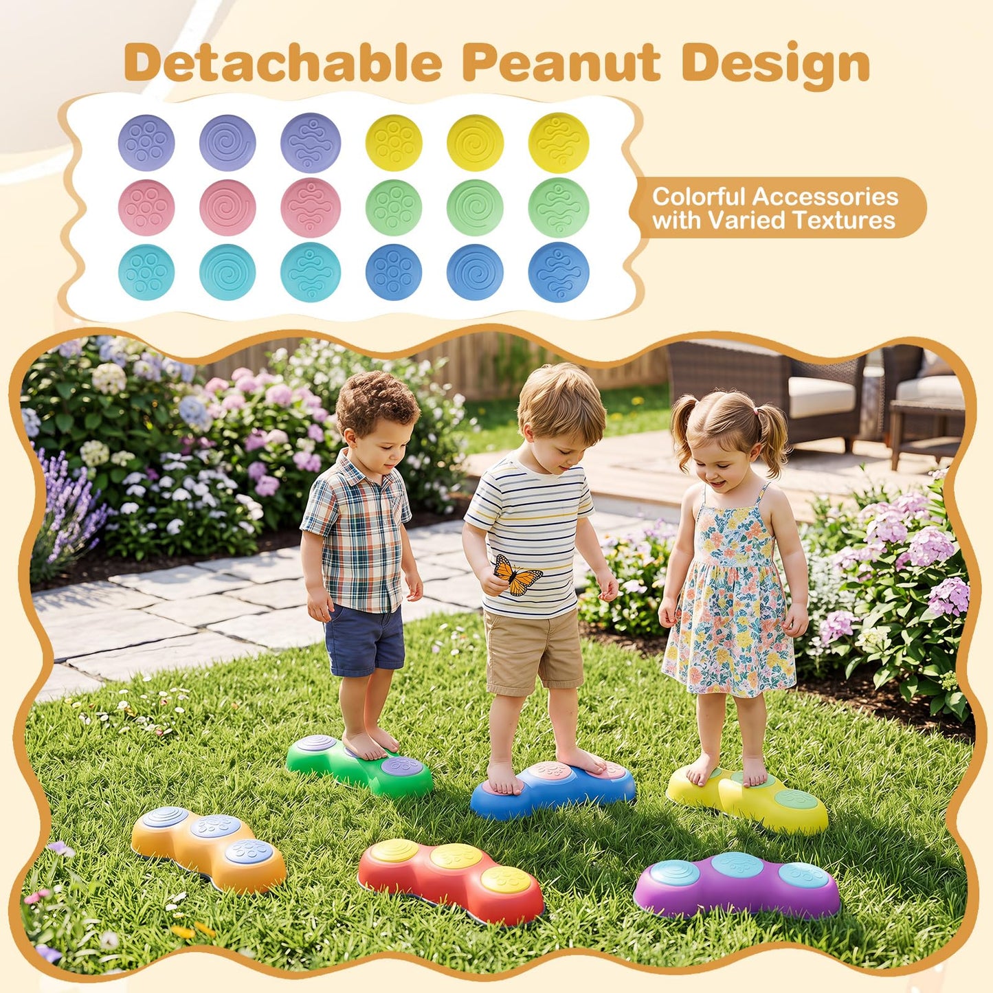 Kids Stepping Stones, Stackable Balance Blocks
