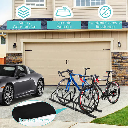 4 Bike Rack, Steel Bicycle Floor Parking Stand