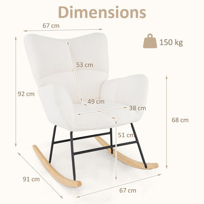 Nursery Rocking Chair with Comfy Backrest and Armrest