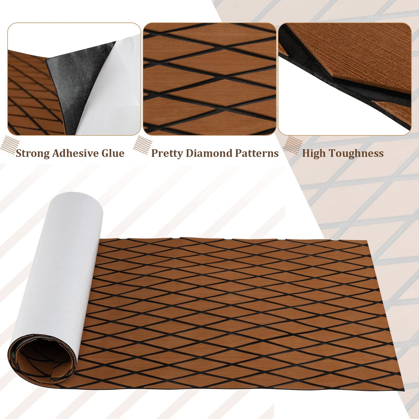 Non-Slip Waterproof Boat Decking Sheet with Self-Adhesive Backing
