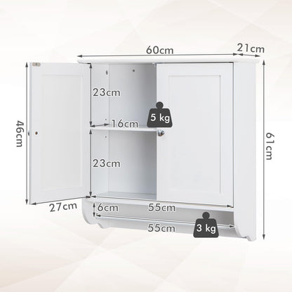 Wall Mounted Bathroom Cabinet with Adjustable Shelf