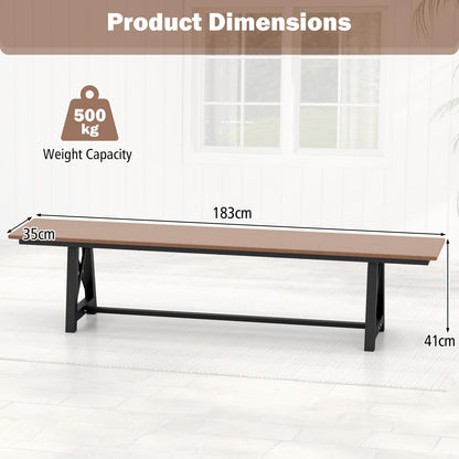 183cm Extra Long All-Weather HDPE Patio Loveseat Park Bench