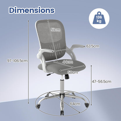 Mesh Office Chair, Height Adjustable Swivel Computer Desk Chair