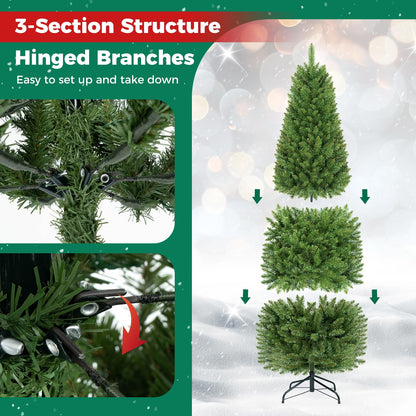 Pre-lit Slim Christmas Tree, Hinged Pencil Xmas Tree