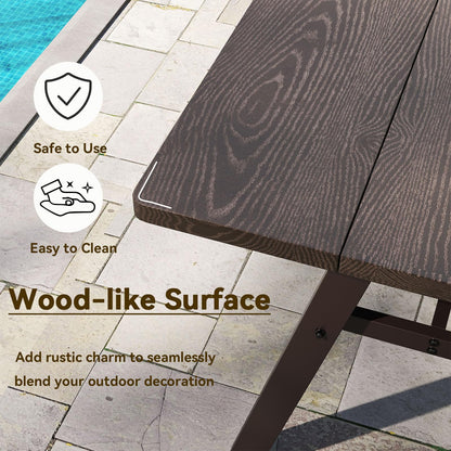 3 Pieces Outdoor Picnic Table and Benches Set for 6 People with 49MM Umbrella Hole